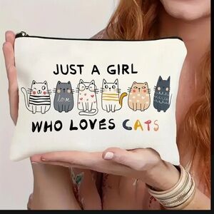Just A Girl Who Loves Cats Cosmetic Bag-NEW